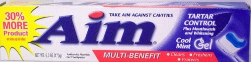 AIM TARTAR CONTROL PLUS MOUTHWASH & WHITENING COOL MINT GEL TOOTHPASTE 6OZ (156G) (00064)