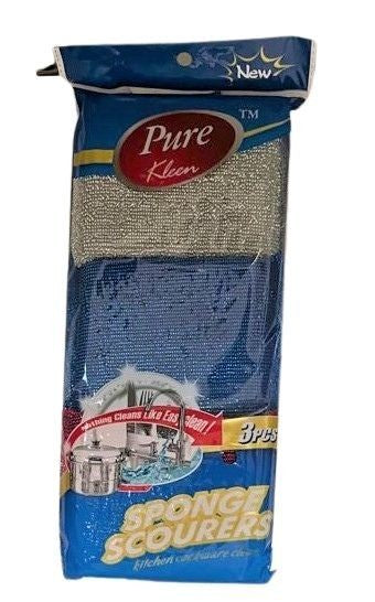 PURE KLEEN 3PK METALIC COLOR CLEANING PAD