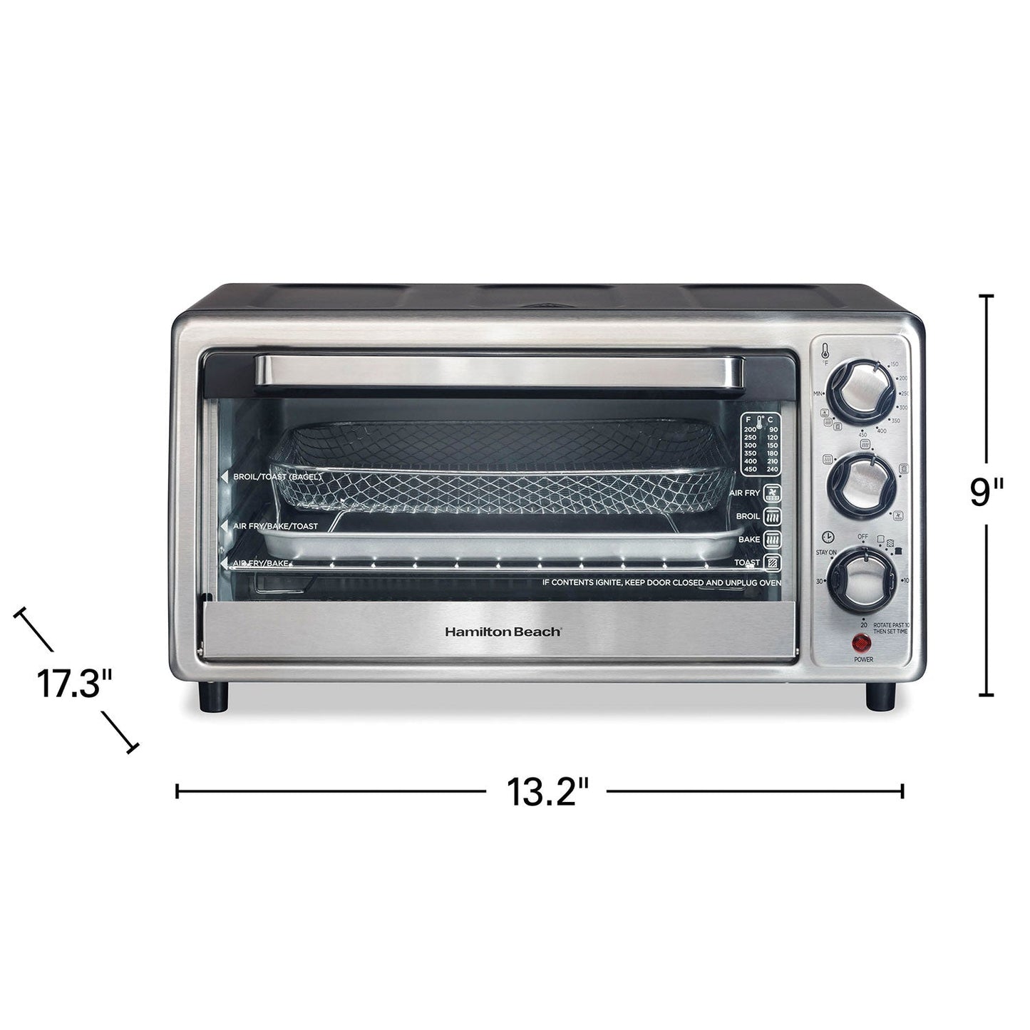 Hamilton Beach Sure-Crisp® Air Fryer Countertop Toaster Oven, Stainless Steel, 31418