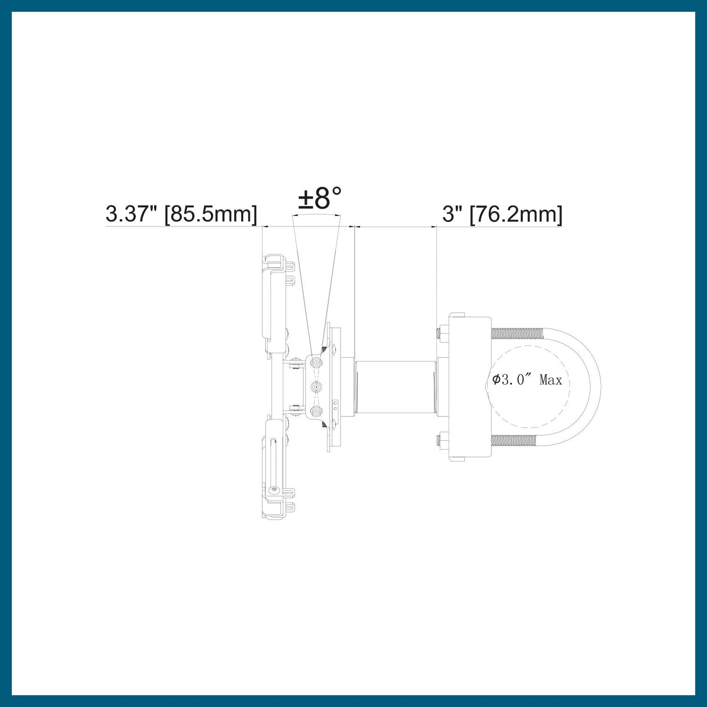 QualGear® Pro-AV QG-KIT-TA-3IN-B 3"-1.5" Projector Mount Truss Ceiling Adapter
