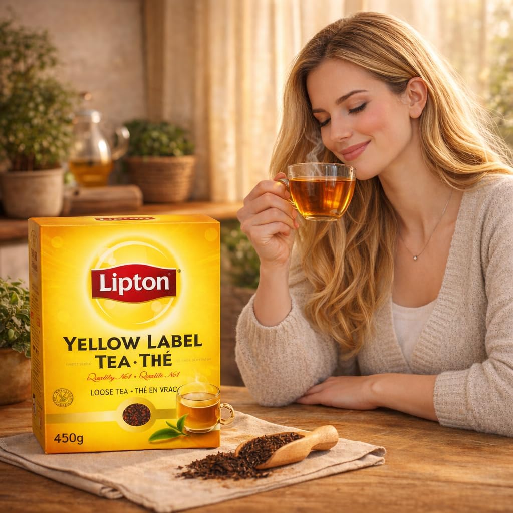 Lipton Yellow Label Tea 450g – Premium Loose Black Tea for Strong Chai & Milk Tea | Rich Aroma & Refreshing Taste | Everyday Tea Pack