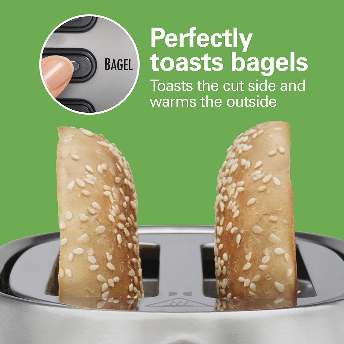 Hamilton Beach Toaster, Sure-Toast Technology, Shade Selector, Bagel Setting, Brushed Stainless Steel (22220C), 2 Slice Extra-Wide Slot