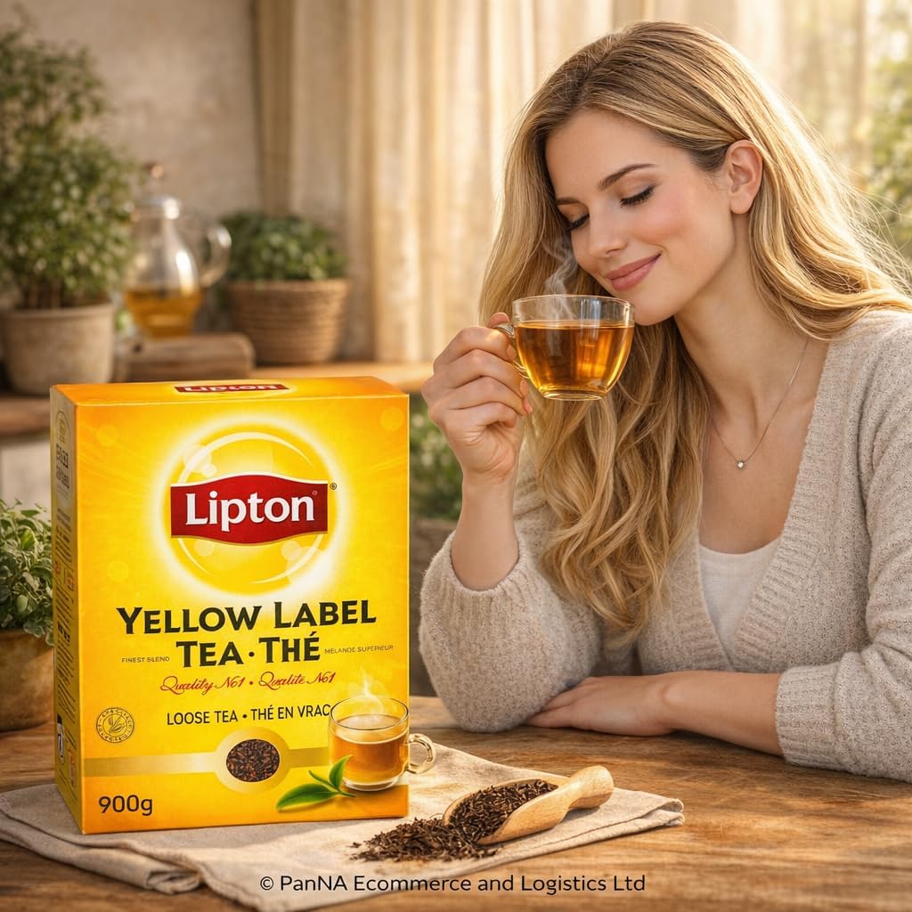 Lipton Yellow Label Tea 900g – Premium Loose Black Tea for Strong Milk Tea & Chai | Rich Aroma & Refreshing Taste | Bulk Family Pack