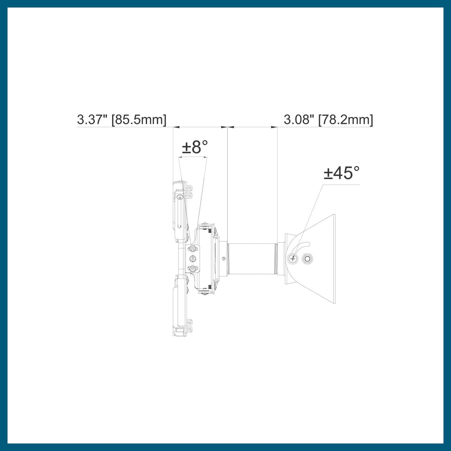 QualGear® Pro-AV QG-KIT-VA-3IN-W 3"-1.5" Vaulted Ceiling Adapter Projector Mount