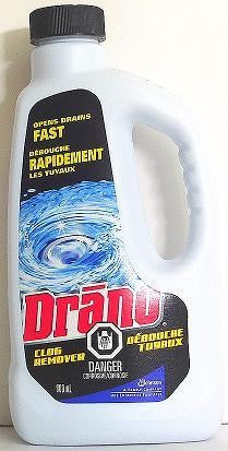 DRANO LIQUID CLOG REMOVER 900 ML X 12-INNER