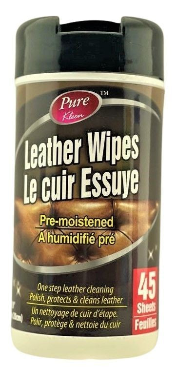 PURE KLEEN LEATHER WIPES 45-SHEETS X 12