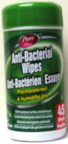 PURE KLEEN ANTIBACTERIAL WIPES 45SHEETS X 12