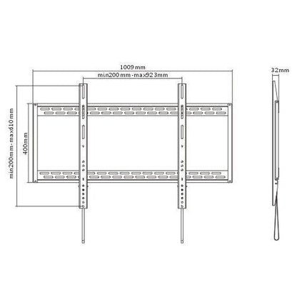 QualGear® Heavy Duty Fixed TV Wall Mount For 60-100 Inch Flat Panel and Curved TVs, Black (QG-TM-090-BLK) [UL Listed]