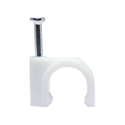 QualGear 10mm Cable Clips, White, 100 Pack, CC10-W-100-P