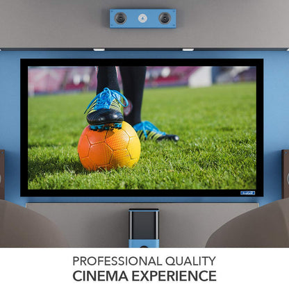 QualGear® QG-PS-FF6-169-92-A 16:9 Fixed Frame Projector Screen, 92-Inch, High Definition 1.0 Gain Acoustic White