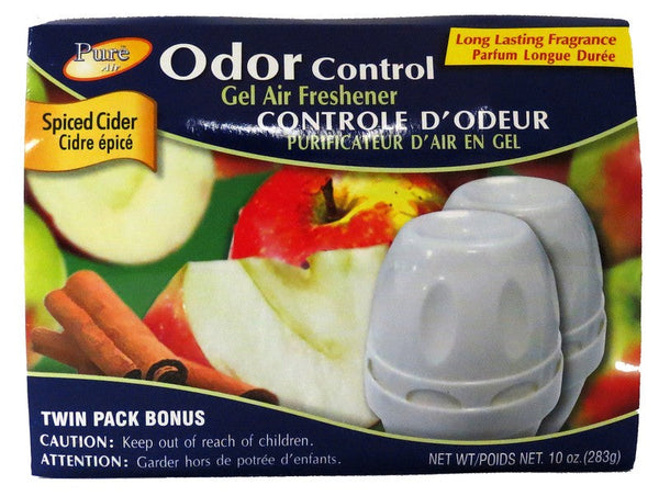 2 X 5OZ ODOR CONTROL GEL AIR FRESH -SPICED CIDER