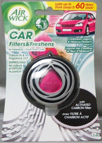 AIR WICK CAR FILTERS & FRESHENS ..CARIBBEAN LAGOON 7 HIBISCUS FLOWER