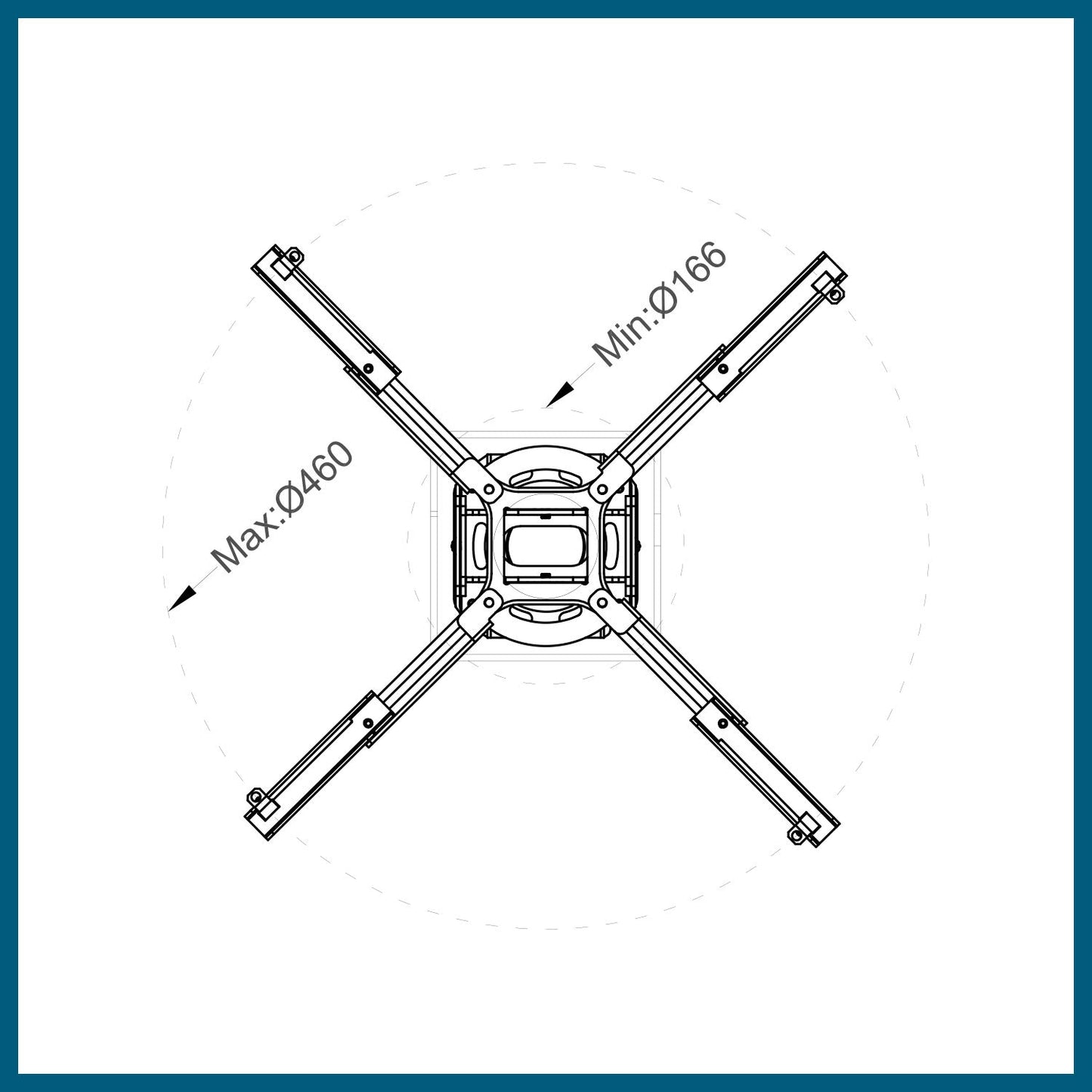 QualGear® Pro-AV QG-KIT-TA-3IN-B  3"-1.5" Projector Mount Truss Ceiling Adapter
