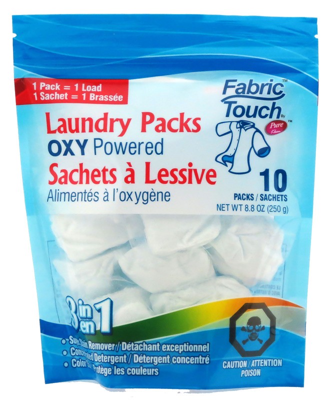 PURE KLEEN FABRIC TOUCH 3IN1 LAUNDRY PACKS 250g 10PK X 12