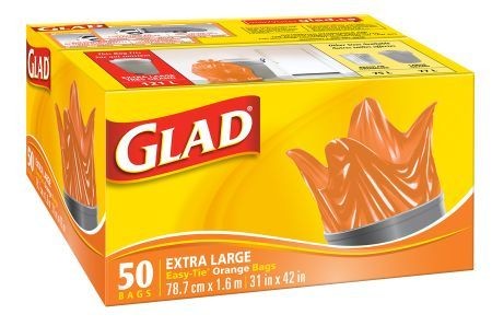 GLAD BIG ORANGE BAGS 50CT