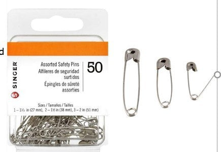 50 ASSORTED SAFETY PINS....