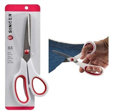 8-1/2” FABRIC SCISSORS WITH RED & WHITE COMFORT GRIP