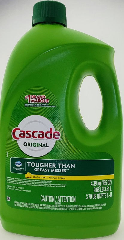 CASCADE DISHWASHER DETERGENT TOUGHER ON GREASY MESSES LEMON SCENT 3.51L X 4