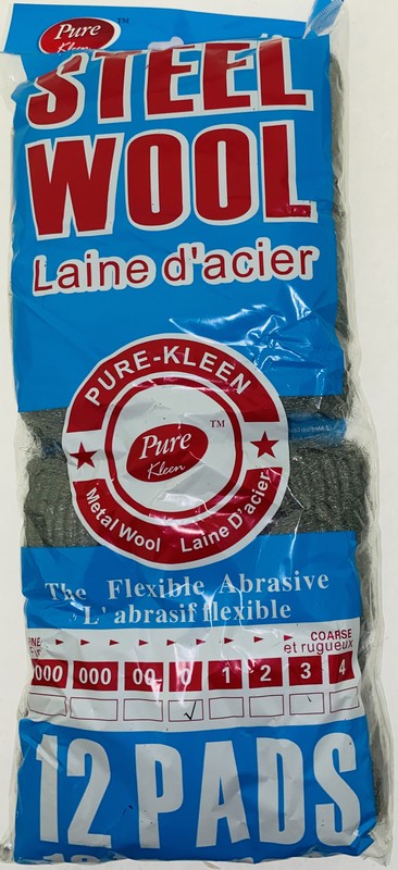 PURE KLEEN STEEL WOOL 12PADS COUNTER DISPLAY FINE