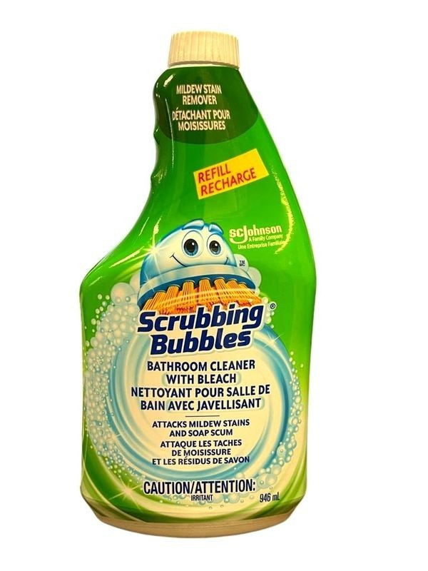 Scrubbing bubbles Bathroom Cleaner Mildew Stain Remover With Bleach Refill 946ml