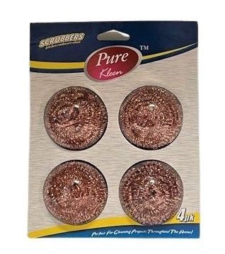 Pure Kleen 4Pk Copper Coated Scrubber/ Double Blister Card ..