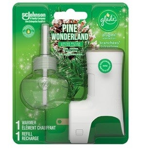 GLADE PLUGINS SCENTED OIL REFILL + WARMER PINE WONDERLAND 1PK