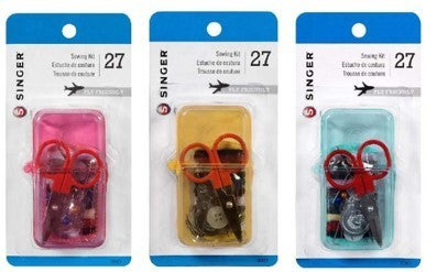 TRAVEL SEWING KIT IN CASE - 27 PCS (ASSORTED COLORS PER INNER)..