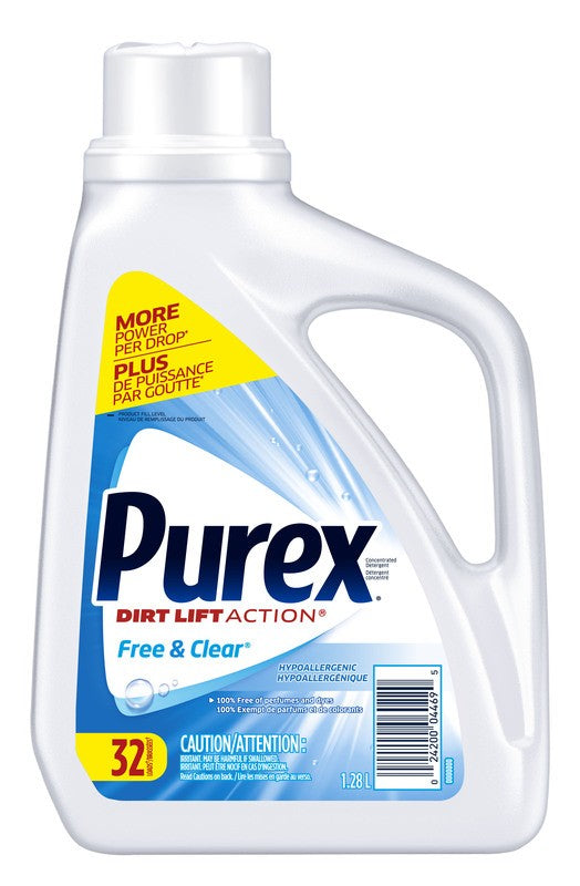 PUREX LAUNDRY DETERGENT FREE AND CLEAR 32LOADS 1.28L..