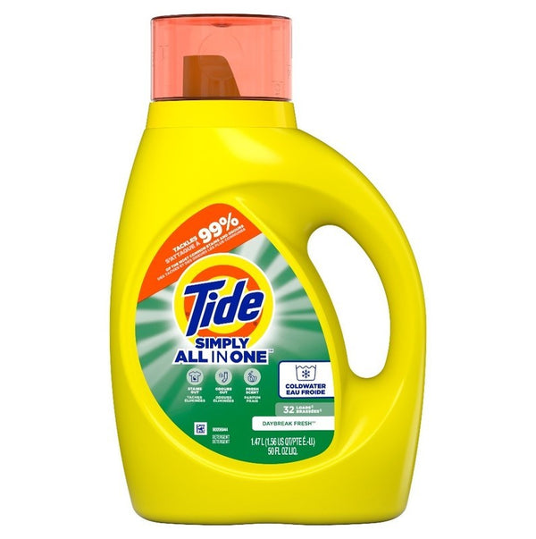 Tide Simply Liquid Laundry Detergent, Daybreak Fresh, 1.47 L, 32 loads