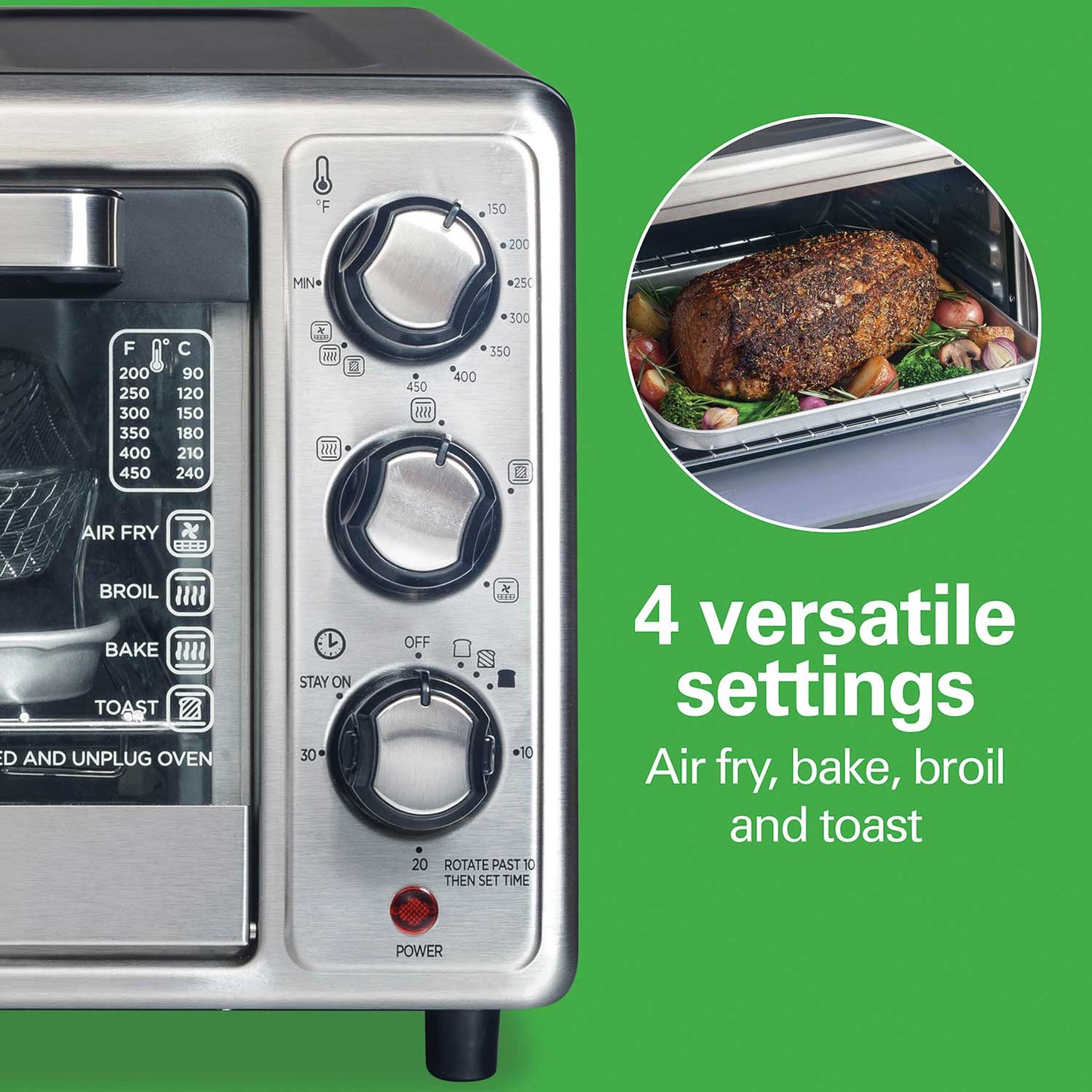 Hamilton Beach Sure-Crisp® Air Fryer Countertop Toaster Oven, Stainless Steel, 31418