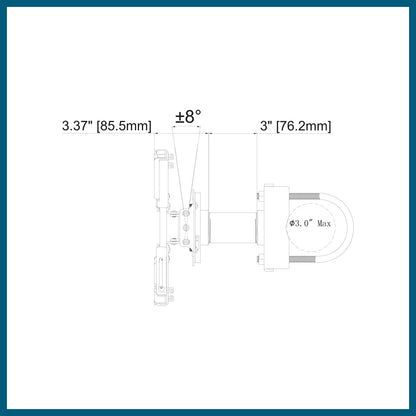 QualGear® Pro-AV QG-KIT-TA-3IN-B  3"-1.5" Projector Mount Truss Ceiling Adapter