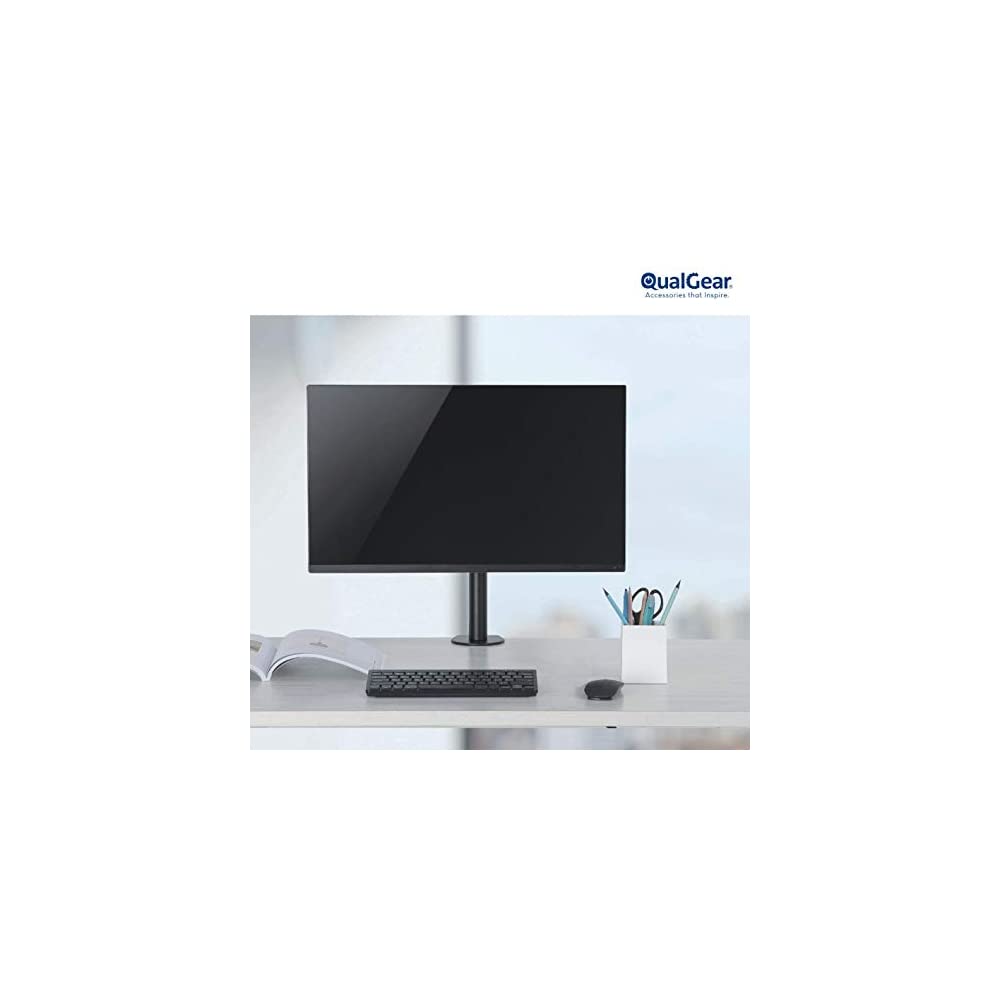 QualGear 3-Way Articulating Single Monitor Desk Mount, 13"/27" (QG-DM-01-022)