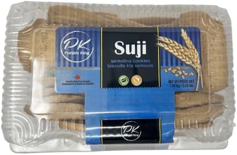 Punjab King Suji Cookies (Semolina Biscuits) – Crispy Eggless Rava Cookies, Traditional Indian Bakery Biscuits, Freshly Baked Snack, 1.02 kg