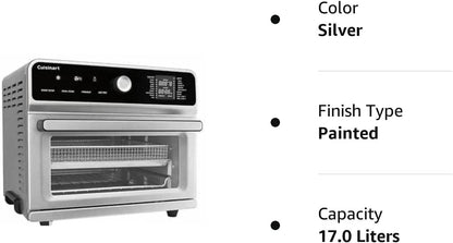 Cuisinart Digital Airfryer Toaster Oven.0.6 cu.ft. (17L). CTOA-130PC3C silver