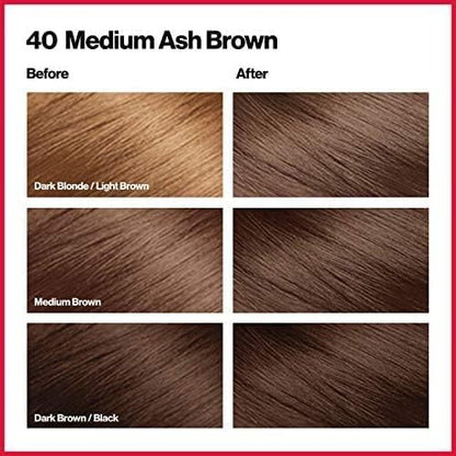 Revlon Colorsilk Beautiful 3D Color Technology #40 Medium Ash Brown, 12 Pack