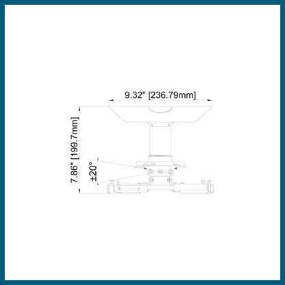 QualGear® Pro-AV QG-KIT-CA-3IN-B 3"- 1.5" Kit Ceiling Adapter Projector Mount