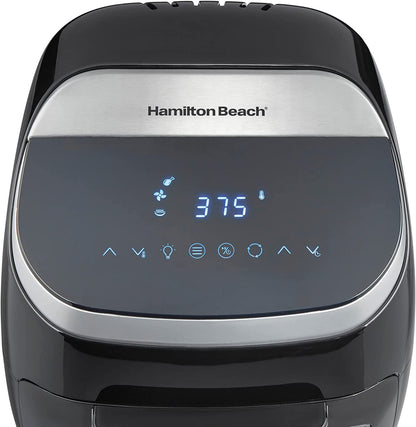 Hamilton Beach 11.6 QT Digital Air Fryer Oven with Rotisserie, 8 Pre-Set Functions including Dehydrator, Roaster & Toaster, 1700W, Black (35073)
