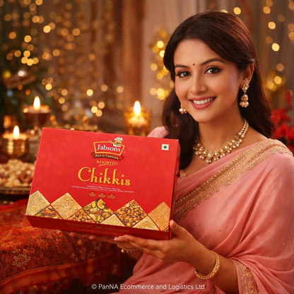 Jabsons Chikki Peanut Gud 400g – Traditional Peanut Brittle with Jaggery | High Protein Indian Sweet | 8g Protein Snack