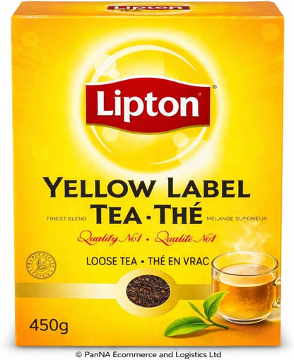 Lipton Yellow Label Tea 450g – Premium Loose Black Tea for Strong Chai & Milk Tea | Rich Aroma & Refreshing Taste | Everyday Tea Pack