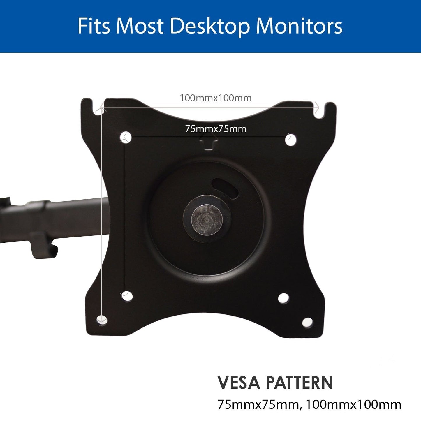 QualGear® QG-DM-02-22 13-27 Inch 3-Way Articulating Dual Monitor Desk Mount