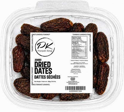 PK Punjab King Jumbo Dry Dates 200g – Premium Dried Dates | Natural Sweet Snack | High Energy & Fiber Rich