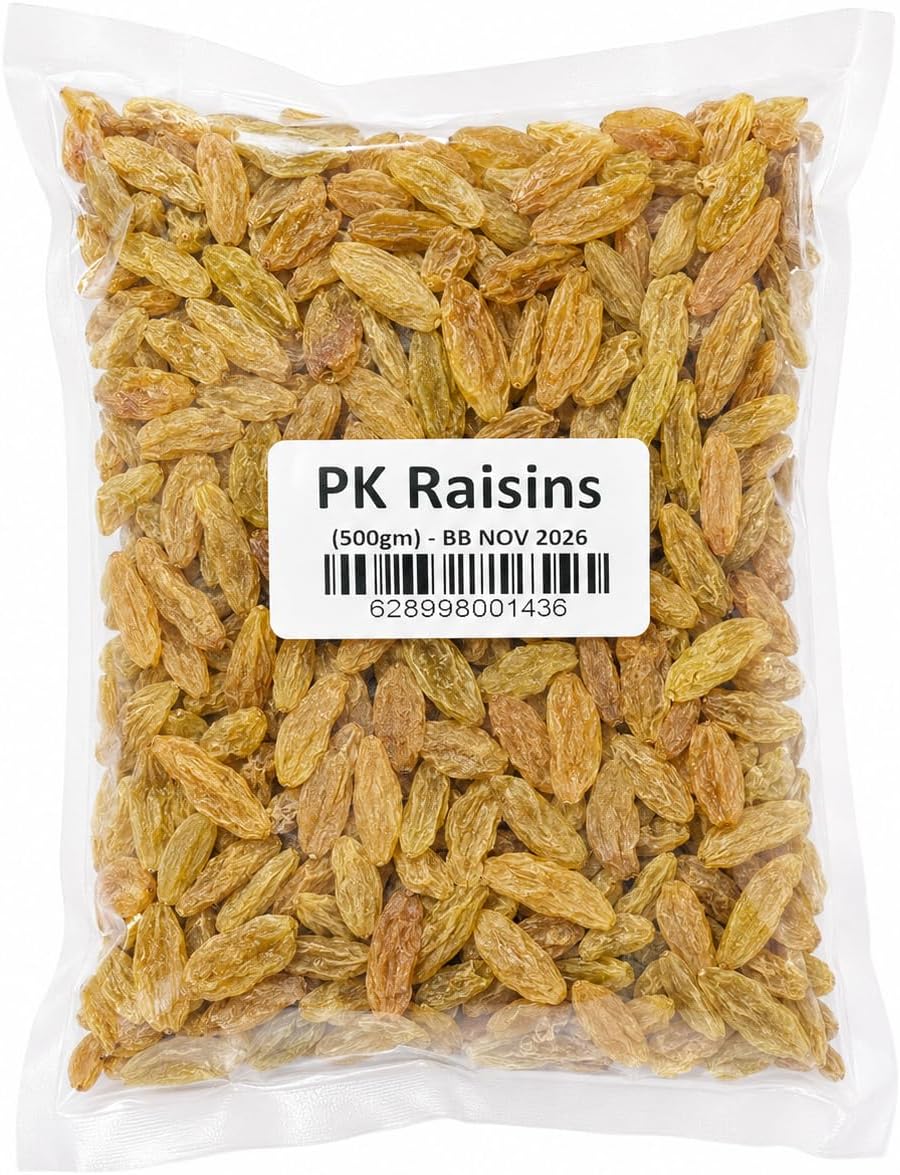 PK Raisins 500 g – Premium Seedless Raisins | Naturally Sweet Dried Grapes | Healthy Snack & Baking Ingredient