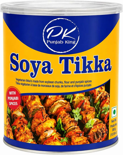 Punjab King Soya Tikka 850g Can – Ready-to-Cook Vegetarian Soy Protein Chunks with Punjabi Spices | Veg Meat Alternative for Tandoori & Curry
