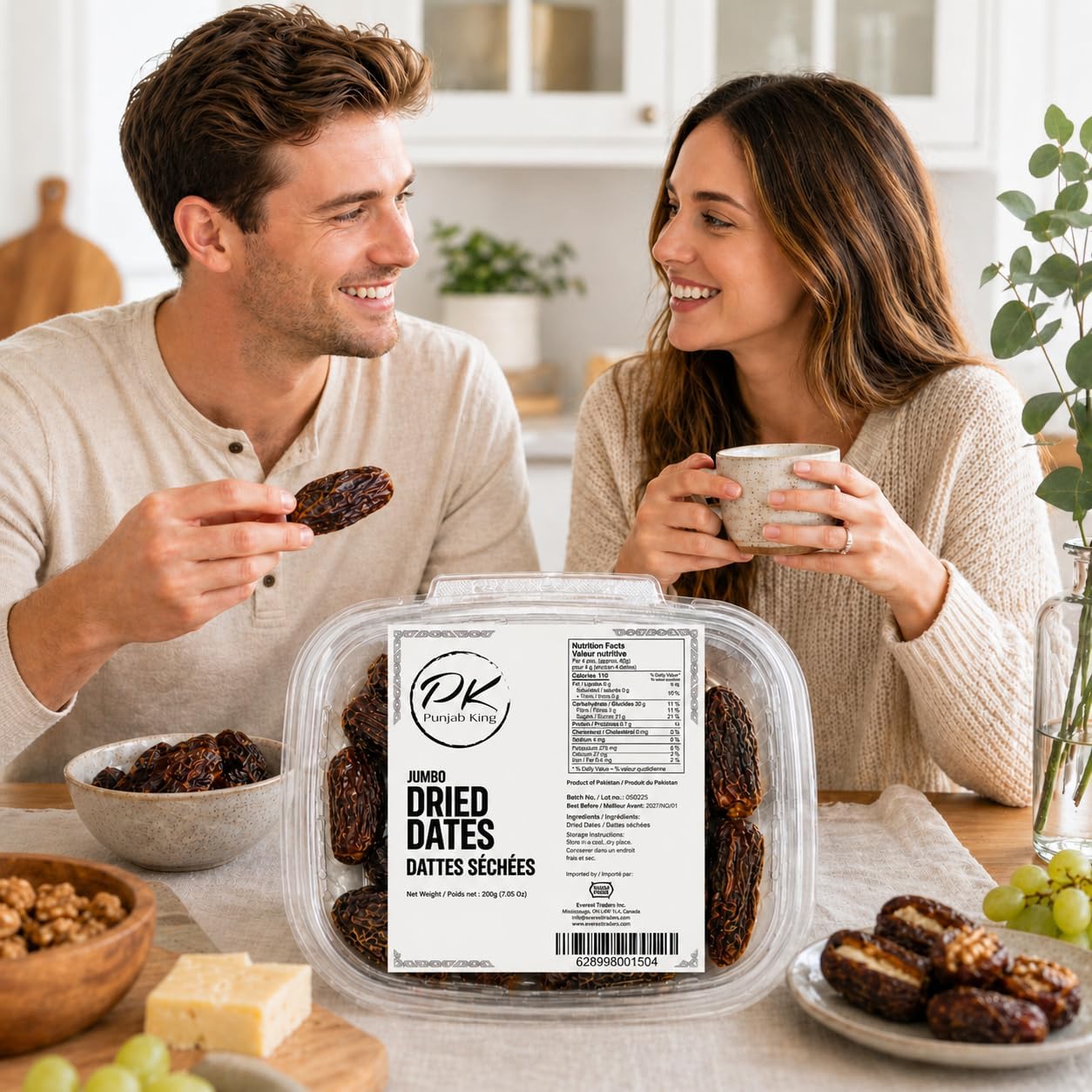 PK Punjab King Jumbo Dry Dates 200g – Premium Dried Dates | Natural Sweet Snack | High Energy & Fiber Rich