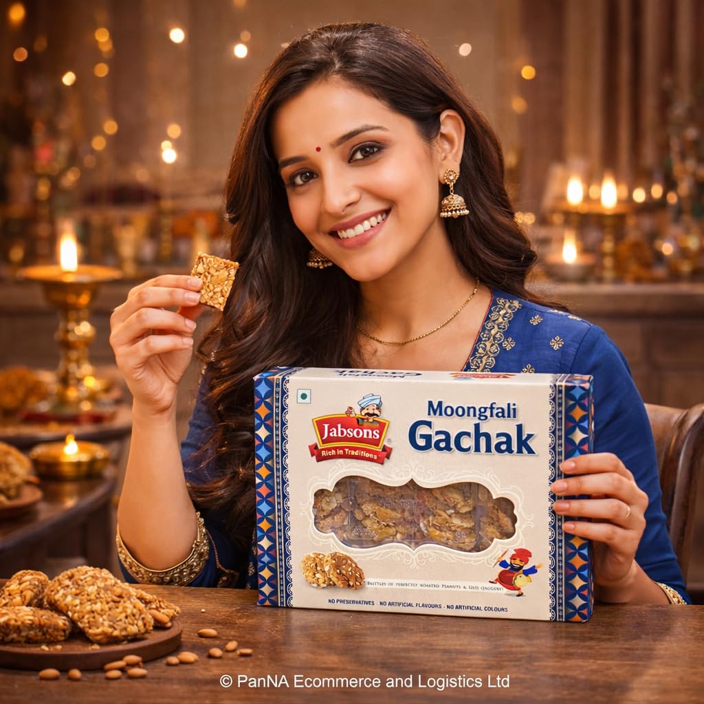 Jabsons Agra Gud Gajak 400g – Traditional Indian Sesame Brittle Sweet | Premium Gur Gajak | Winter Snack & Festive Sweet