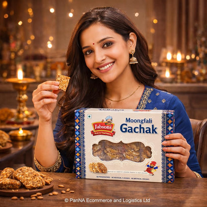 Jabsons Agra Gud Gajak 400g – Traditional Indian Sesame Brittle Sweet | Premium Gur Gajak | Winter Snack & Festive Sweet
