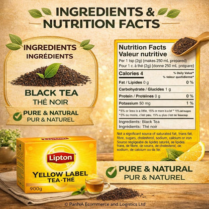 Lipton Yellow Label Tea 900g – Premium Loose Black Tea for Strong Milk Tea & Chai | Rich Aroma & Refreshing Taste | Bulk Family Pack