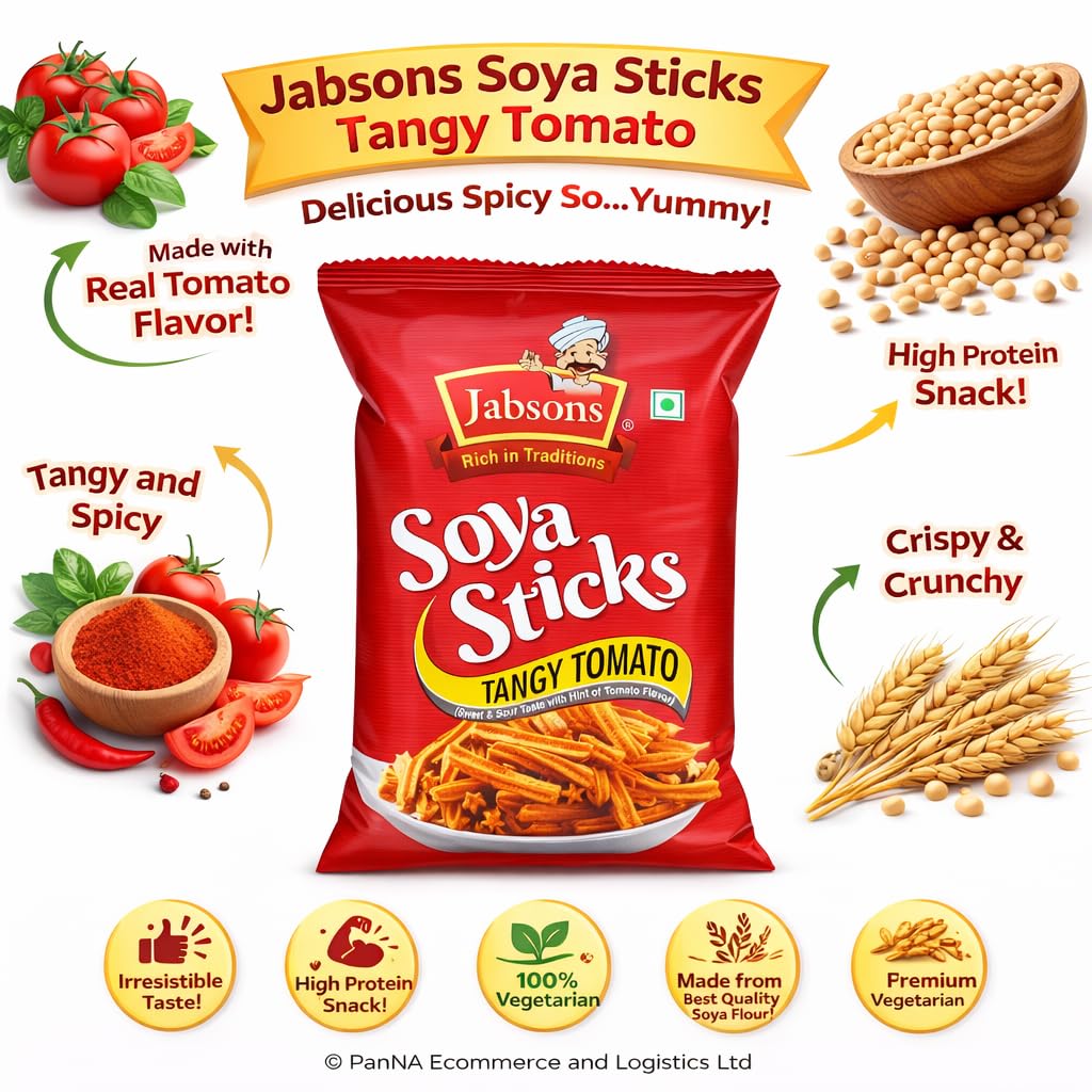 Jabsons SOYA Sticks Tangy Tomato 180gm