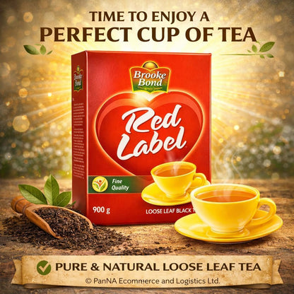 Brooke Bond Red Label Black Tea 900g – Premium Loose Leaf Black Tea for Strong Chai | Rich Taste & Aroma | Family Value Pack
