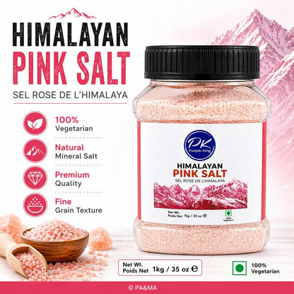 Punjab King Himalayan Pink Salt 1kg – Natural Rock Salt | Mineral Rich, Unrefined Pink Salt for Cooking & Seasoning